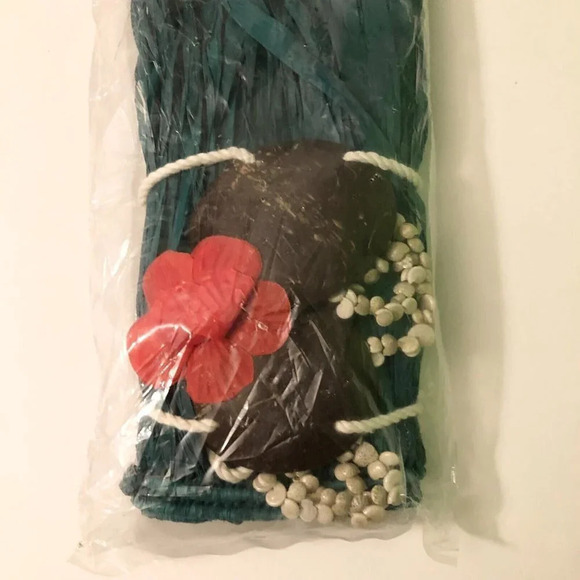 Hawaiin Hula Girl Costume With Raffia Skirt And Coconut Top Child Size Halloween - Picture 4 of 16